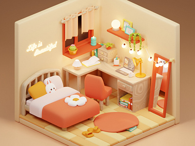 Cozy bedroom 3d 3dart bedroom blender blenderart cozy cozyroom model