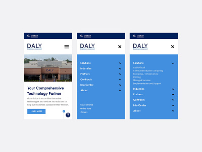 DALY Computers Mobile Menu design graphic design ui ux web design