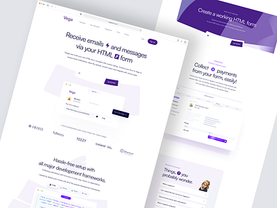 Landing page design for a HTML form submission clean ui design ui ux
