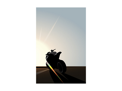 Motorcycle sunset ill illustration vector