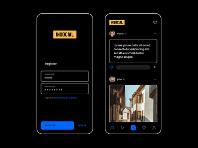 Insocial App Design app design first shot insocial ui