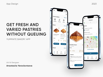 Yummate Bakery App Design app design application bakery app design landing page redesign resturant app ui ux ux design uxui uxui design websites design