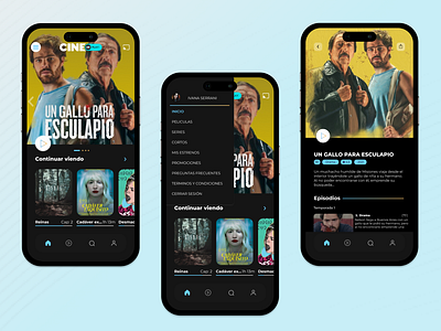 Mobile App design: CINE.AR Play app design app mobile argentina film graphic design iphone 14 streaming ux