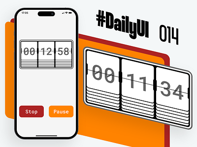 #DailyUI 014 - Countdown Timer 014 14 alarm alarm clock app bauhaus countdown daily ui dailyui dailyui014 design figma retro timer twemco ui