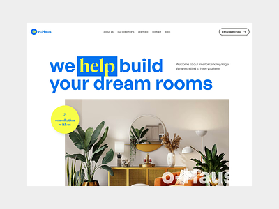 🏠 o-Haus - Interior Firm Landing Page [ANIMATED] agency animation bona branding concept dashboard design design firm idea interface interior landing page logo micro interations motion o haus ozi simple ui ux