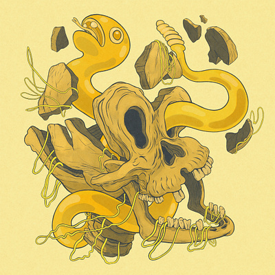 Snakes N Skulls branding design digital art illustration