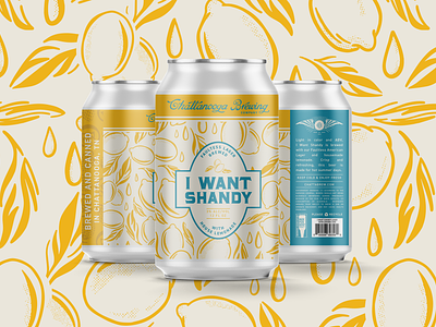 I Want Shandy Beer Label beer beer can chattanooga fresh lemonade lemon lemonade lemonade beer lemons shandy typography