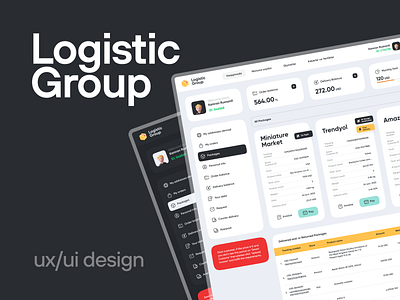 Logistic Group Packages Dashboard box business company delivery freight graphic design logistic night package profile ui user ux web website