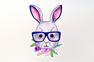 Watercolor Easter bunny png design animation bunny easter graphic design