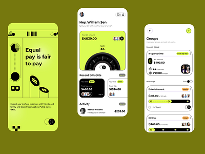 Bill Splitting App branding build dailyui design designdrug illustration logo ui ux watchmegrow