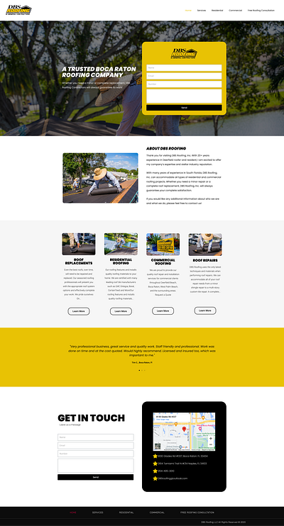 DBS Roofing Company branding design ux web design website wordpress