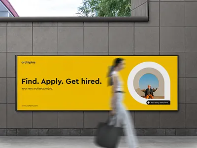 archipins billboard architects architecture billboard billboard design branding design graphic design job job board logo mockup poster poster design street typography yellow