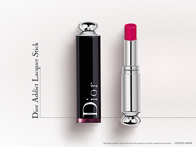 Dior lipstick • Made in Figma cosmetic dior highlights lipstick luxury product red silver skeuomorphism stick women