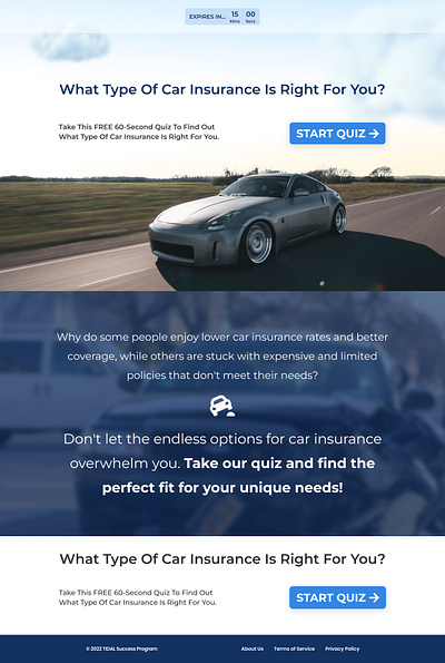 Auto Insurance Landing Page design ui web website