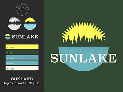 SUNLAKE | RWGP #10 graphic design illustrator lake logo practice sun trees
