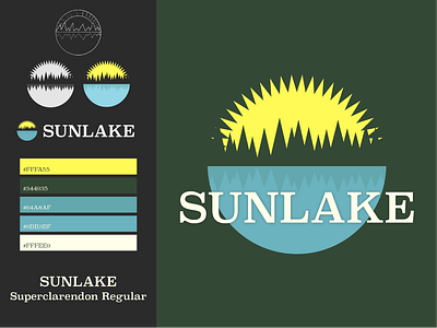 SUNLAKE | RWGP #10 graphic design illustrator lake logo practice sun trees