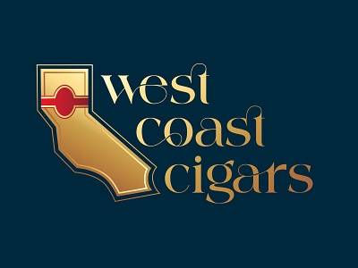 West Coast Cigars branding california cigar cigar lounge gold logo premium smoking west coast