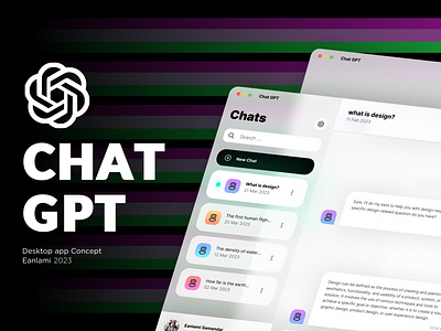 GPT-Chat: The Desktop App for Smart Conversations ai aichatbot app artificialintelligence chatgpt designinspiration desktop desktopapp gpt product design productivity ui uiux userinterface ux uxdesign web design