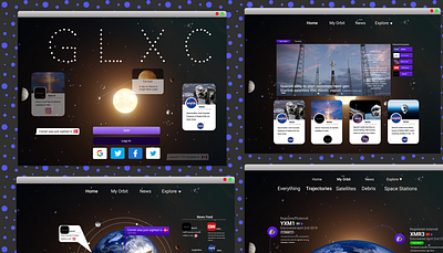 GLXC- Astronomy Information Aid app brand design branding design graphic design ui ux