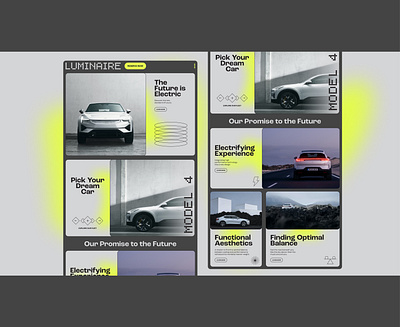 Day 68 - Luminaire WIP electric car landing page luxury car polestar sustainability ui web design