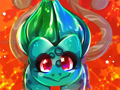 Bulbasaur Pokemon Fanart character digital art digitalart fanart fantasy illustration pokemon rocioam7