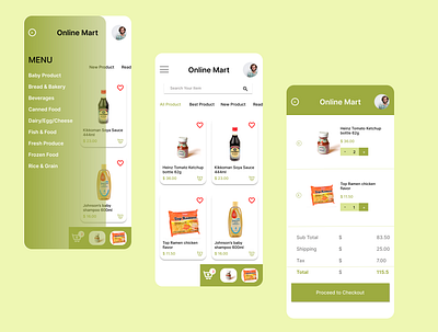 Online Mart Mobile App figma grocery store mobile app online mart app