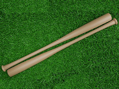 Baseball bat | Batte de baseball | Blender 3d asset base ball baseball bat batte blender free grass tuto tutoriel