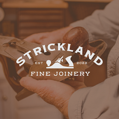 Strickland Fine Joinery branding classic fonts icon illustration logo oldtime texture type vintage virginia wood woodworking wordmark