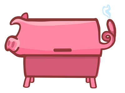 Logo Concept for a BBQ Restaurant bbq branding design food grill illustration logo meat pig piggy restaurant smoker smokin swine vector