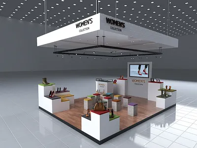 Shoe Exhibition Stand Design 3d branding design branding exhibition booth design exhibition stand interior design kiosk design shop design trade booth design trade show booth design