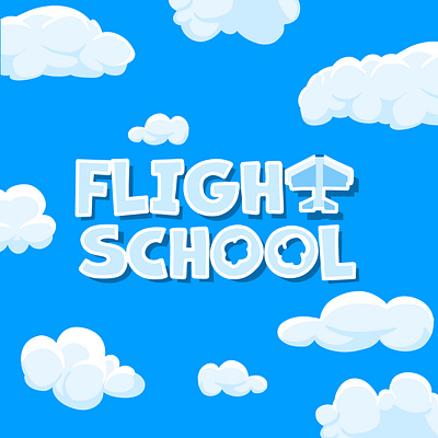 Logo Proposal for a Kid’s Movie Named Flight School aircraft airplane branding clouds design film flight flying illustration logo movie playful sky typography vector