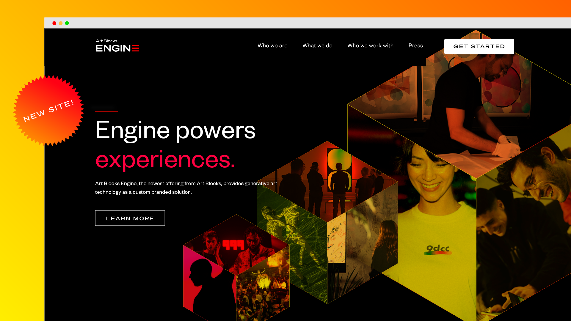 Art Blocks Engine website rebrand branding design hero logo logotype