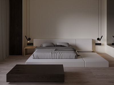 Minimalist bedroom 3d coronarender design graphic design illustration interior