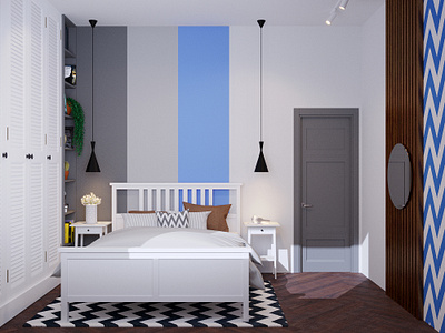 Contemporary bedroom 3d 3dsmax coronarender design graphic design illustration interior