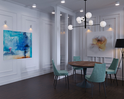 Living Room & Kitchen 3d 3dsmax coronarender design graphic design illustration interior