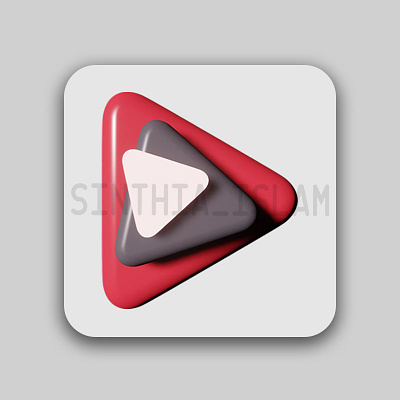 3D Icon/Logo YouTube 3d 3d design 3d icon 3d logo blender branding graphic design icon illustrator logo photoshop youtube