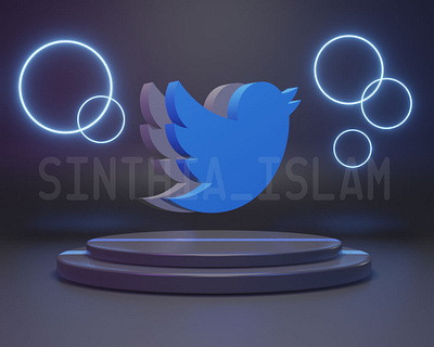 3D Icon/Logo Twitter 3d 3d design 3d icon 3d logo blender branding design graphic design icon illustration illustrator logo photoshop ui