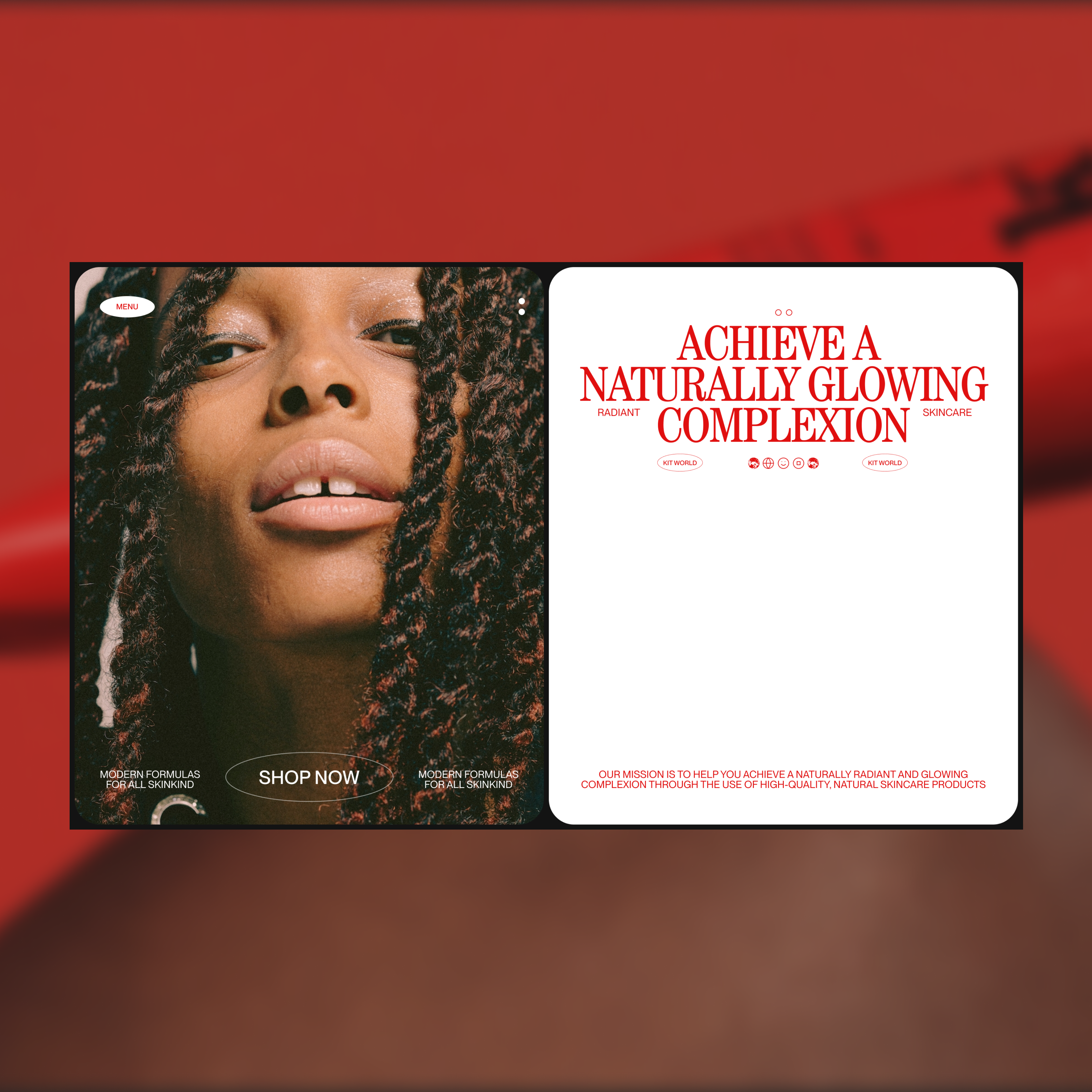 Beauty Company Homepage Hero beauty carousel design ecommerce editorial hero home homepage makeup modern shop store travel type typographic typography ui