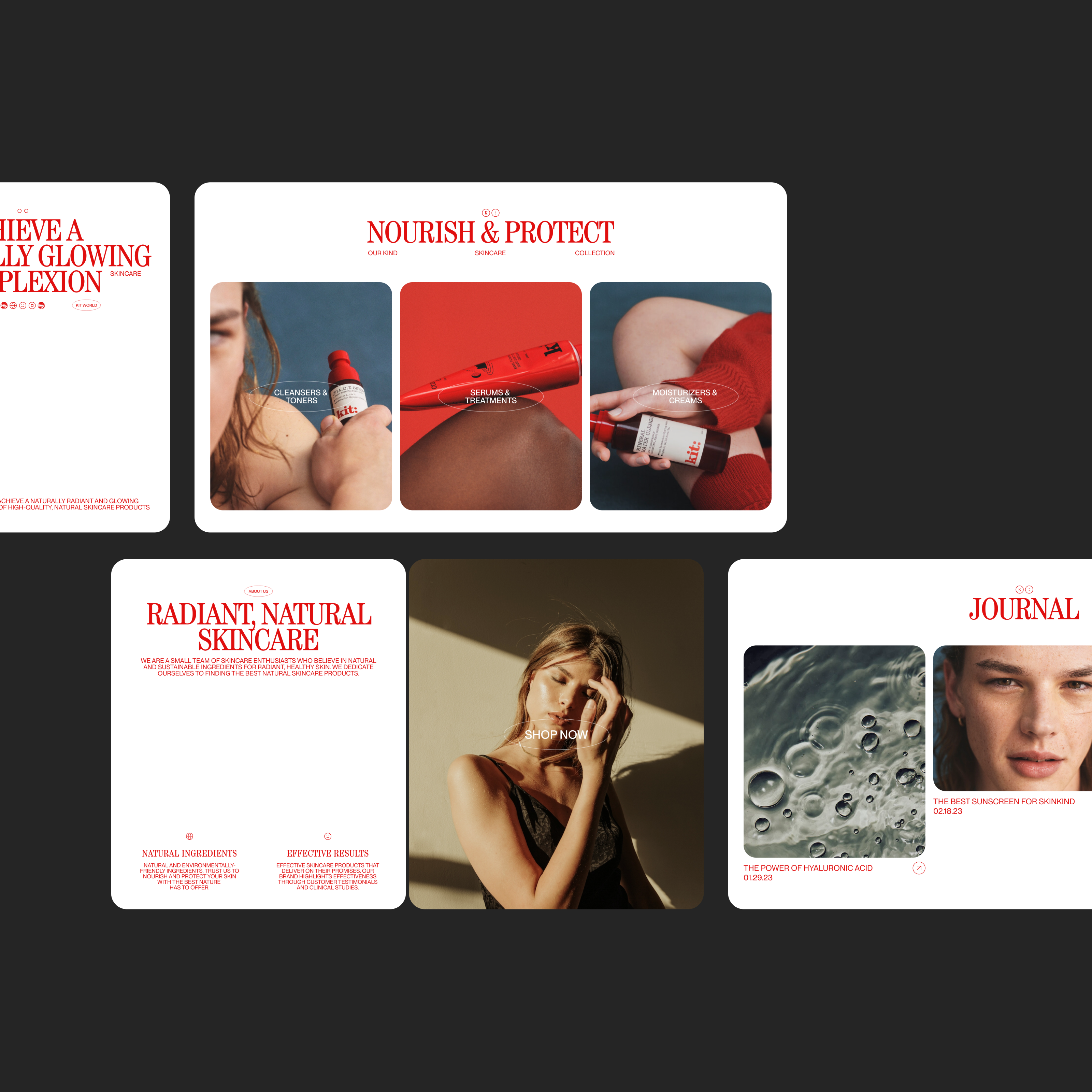 Beauty Company Homepage beauty branding carousel design ecommerce hero home homepage makeup minimal modern shop skincare travel type typographic typography ui