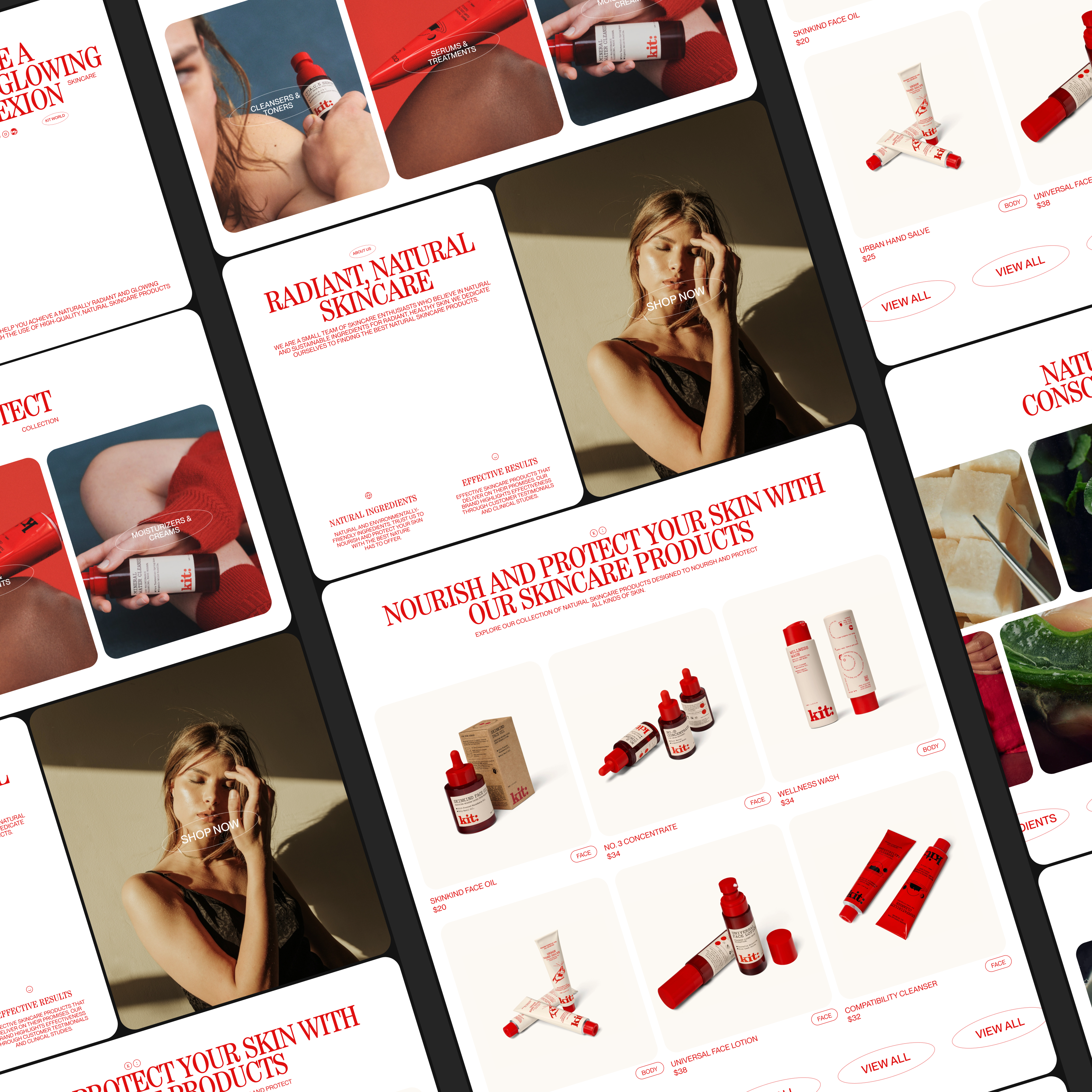 Beauty Company Homepage beauty branding carousel design ecommerce editorial hero home homepage minimal modern shop skincare store travel type typographic typography ui web