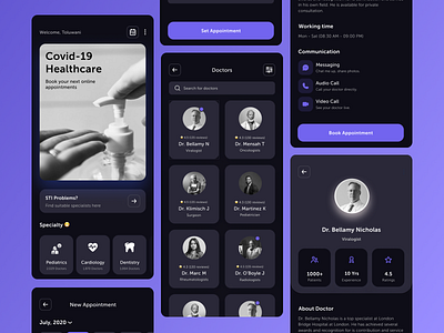 Mobile App for Clinic or Medical Service clinic doctor health healthcare hospital medicine mobile mobile app uiux