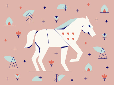 We Move to Heal: Horse Nature Guide animal art branding clean concept design fire flat graphic design horse icon icons illustration minimal vector