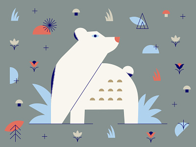 We Move to Heal: Bear Nature Guide animal art bear branding clean concept design earth element flat graphic design icon icons illustration illustrator minimal vector