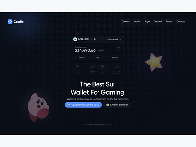 Cradle: Website UI + UX Design app crypto crypto wallet design design studio gaming nft nft wallet product design redesign sui ui user experience user experience strategy user interface ux web3 web3 design web3 gaming