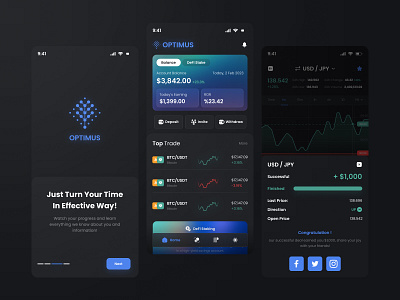 OPTIMUS | Real Option trading app app branding concept crypto design finance finance management financial app forex graphic design illustration logo manager popular project trade trading ui uiux ux