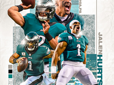 Philadelphia eagles football player graphic design cartoon style