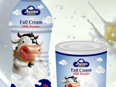 Packaging Design for Milk Factory. banner ads branding graphic design illustration label milk mockup packaging print design vector