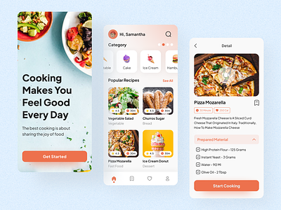 Food Recipes Mobile App app clean delivery design food mobile product design recipes ui ui design uiux