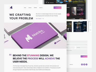 Matriks Studio Website company company profile design landing page landingpage portfolio portfolio website ui ux web website design