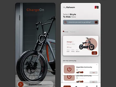 E bike ride app app desgn e bike ride sharing app figma graphic design ui